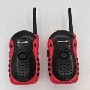 Kawasaki Sports Walkie Talkies w/ Belt Clip, Morse Code 200 ft. Range Red Black
